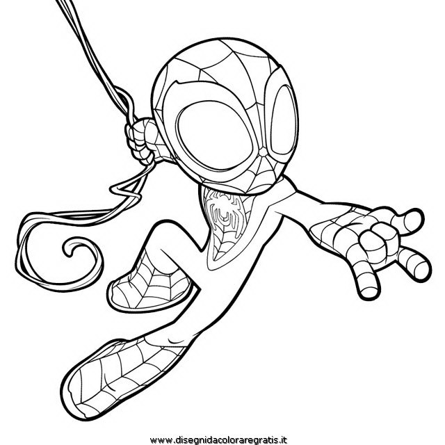 Disegno Spidey Personaggio Cartone Animato Da Colorare